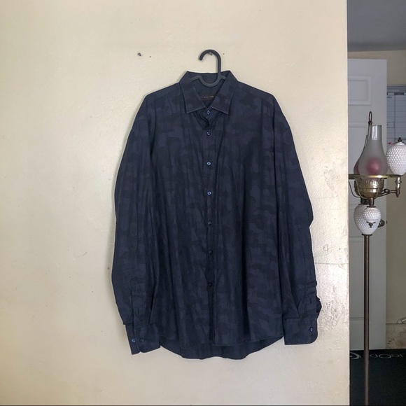 ETRO black camo button down shirt size 43 XL - Picture 2 of 5